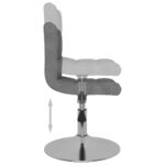 Chaises pivotantes à manger lot de 2 gris clair tissu – Image 7