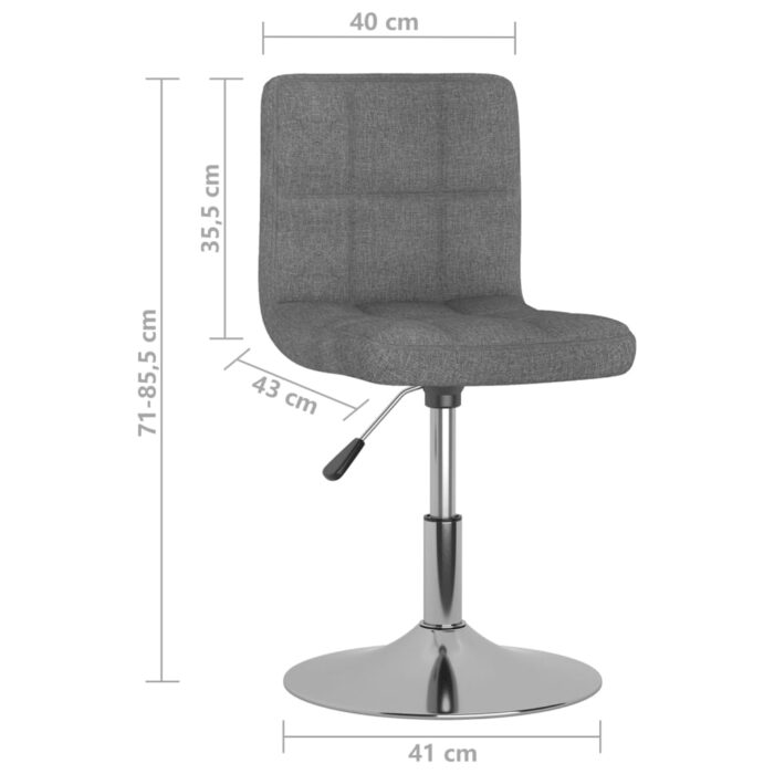 Chaises pivotantes à manger lot de 2 gris clair tissu – Image 8