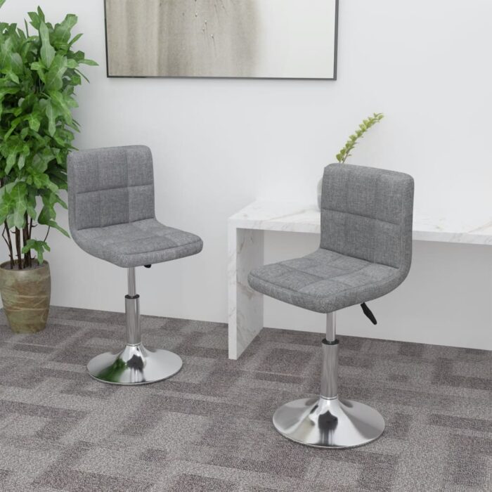 Chaises pivotantes à manger lot de 2 gris clair tissu – Image 1
