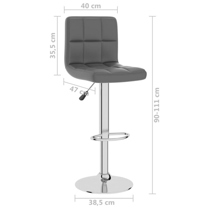 Tabouret de bar Gris Similicuir – Image 7