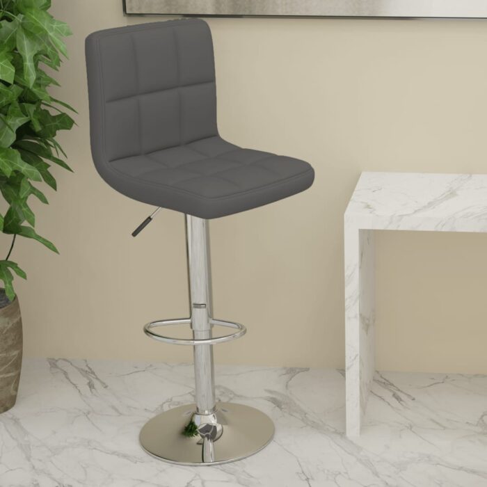 Tabouret de bar Gris foncé Tissu – Image 1