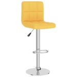 Tabourets de bar lot de 2 jaune moutarde tissu – Image 2