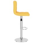 Tabourets de bar lot de 2 jaune moutarde tissu – Image 4