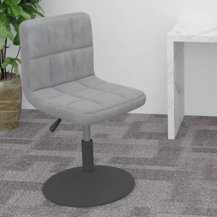 Tabouret de bar pivotant Gris clair Velours – Image 1