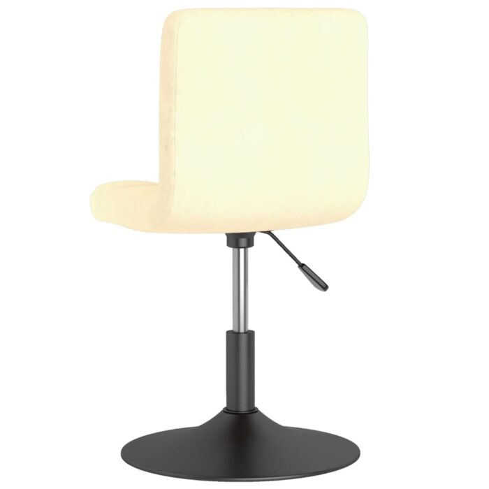Chaises pivotantes à manger lot de 2 crème velours – Image 4