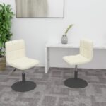 Chaises pivotantes à manger lot de 2 crème velours