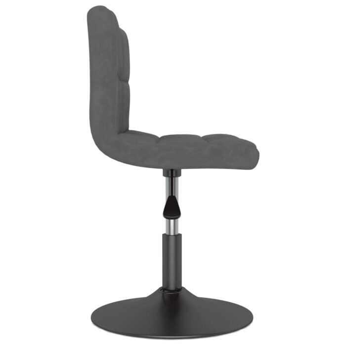 Chaises pivotantes à manger lot de 2 gris foncé velours – Image 3