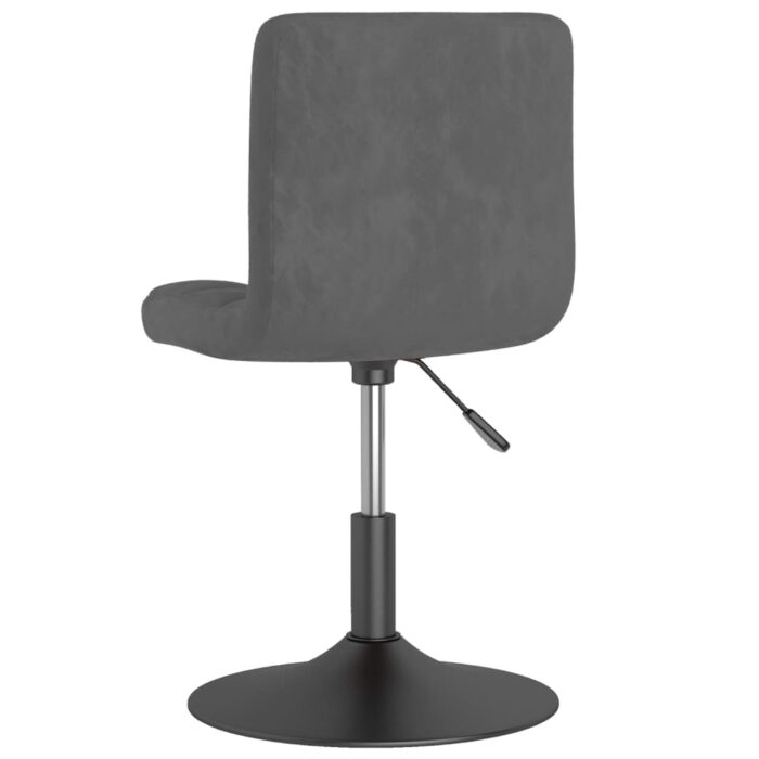 Chaises pivotantes à manger lot de 2 gris foncé velours – Image 4