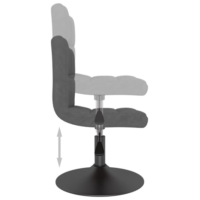 Chaises pivotantes à manger lot de 2 gris foncé velours – Image 5