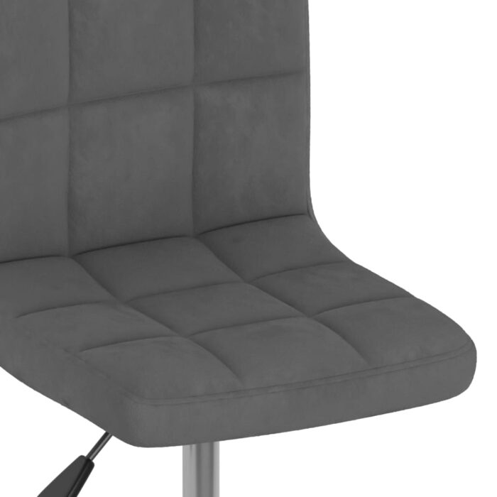 Chaises pivotantes à manger lot de 2 gris foncé velours – Image 6