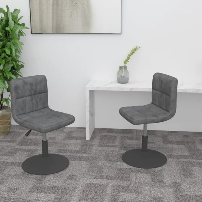 VXL8720286526446_m_en_hd_1.jpg Chaises pivotantes à manger lot de 2 gris foncé velours – Image 1