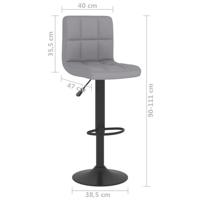 Tabouret de bar Gris clair Tissu – Image 7