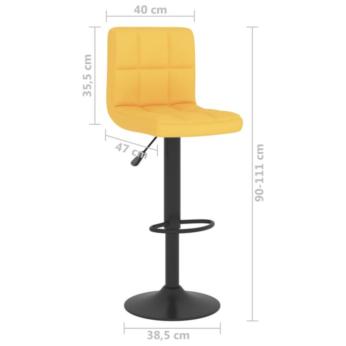 Tabouret de bar Jaune moutarde Tissu – Image 7