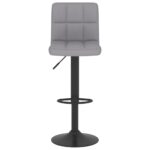Tabourets de bar lot de 2 gris clair tissu – Image 3