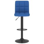 Tabourets de bar lot de 2 bleu tissu – Image 3