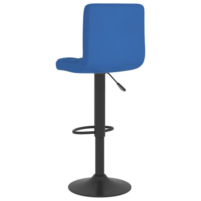 Tabourets de bar lot de 2 bleu tissu – Image 5