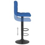 Tabourets de bar lot de 2 bleu tissu – Image 6