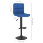 Tabourets de bar lot de 2 bleu tissu – Image 8
