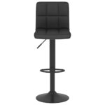 Tabourets de bar lot de 2 noir tissu – Image 3