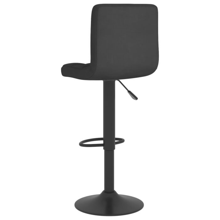 Tabourets de bar lot de 2 noir tissu – Image 5