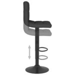 Tabourets de bar lot de 2 noir tissu – Image 6