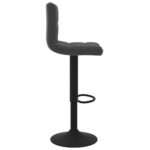 Tabourets de bar lot de 2 noir velours – Image 3