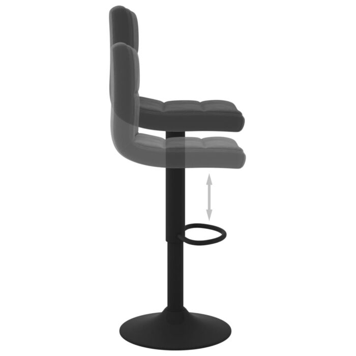 Tabourets de bar lot de 2 noir velours – Image 5