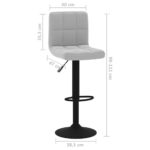 Tabourets de bar lot de 2 gris clair velours – Image 7