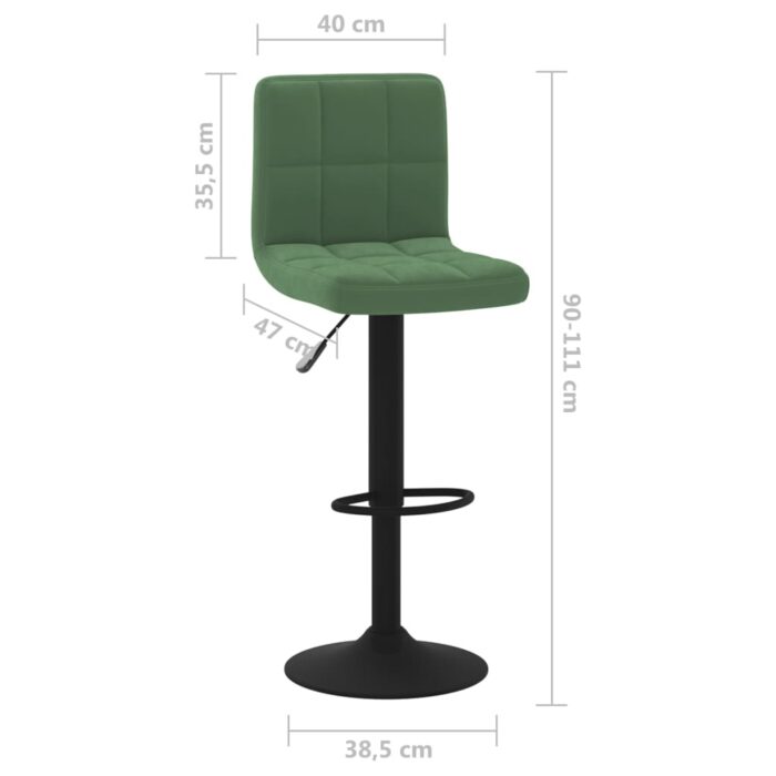 Tabourets de bar lot de 2 vert foncé velours – Image 7