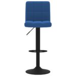 Tabourets de bar lot de 2 bleu velours – Image 2