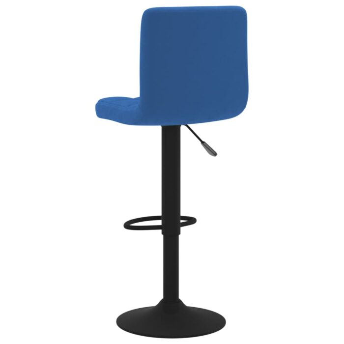 Tabourets de bar lot de 2 bleu velours – Image 4