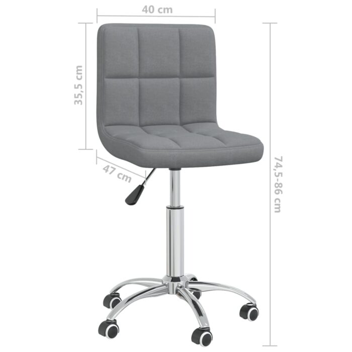 Chaise pivotante de bureau Gris clair Tissu – Image 7