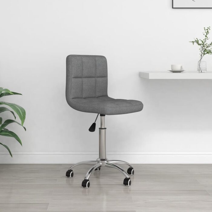 Chaise pivotante de bureau Gris clair Tissu – Image 1