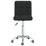 Chaise pivotante de bureau Noir Tissu – Image 2