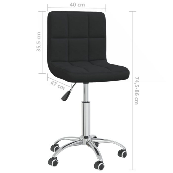 Chaise pivotante de bureau Noir Tissu – Image 7