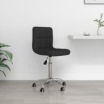 Chaise pivotante de bureau Noir Tissu