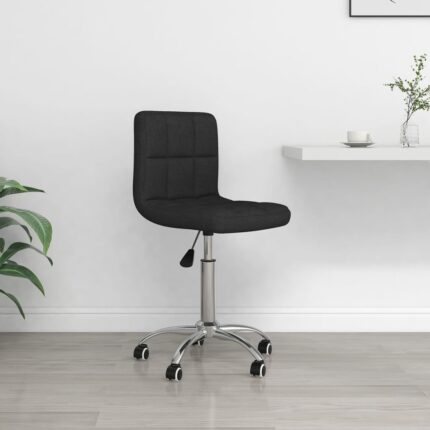 Chaise pivotante de bureau Noir Tissu