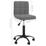 Chaise pivotante de bureau Gris foncé Velours – Image 6