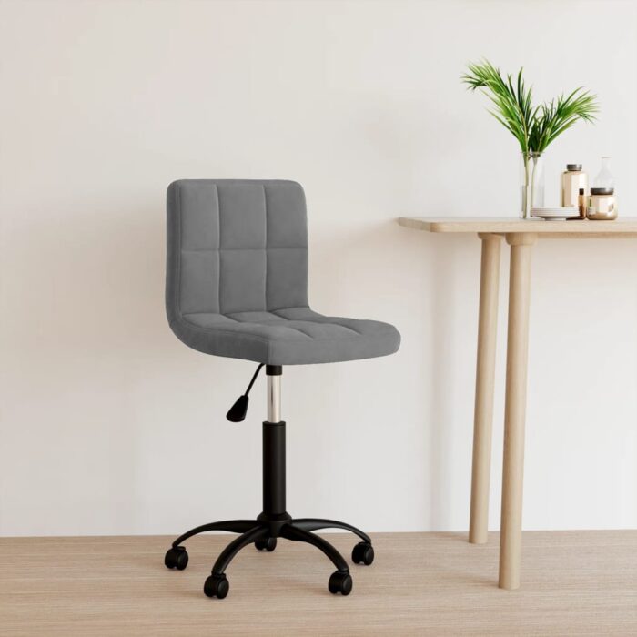 Chaise pivotante de bureau Gris foncé Velours – Image 1