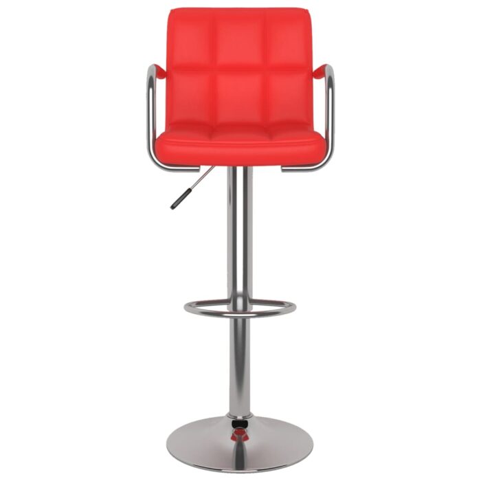 Tabourets de bar lot de 2 rouge similicuir – Image 3