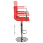 Tabourets de bar lot de 2 rouge similicuir – Image 6