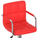 Tabourets de bar lot de 2 rouge similicuir – Image 7