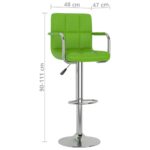 Tabourets de bar lot de 2 vert similicuir – Image 8