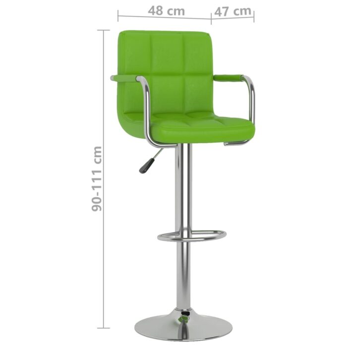 Tabourets de bar lot de 2 vert similicuir – Image 8