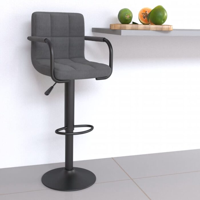 Tabouret de bar Gris clair Tissu – Image 1