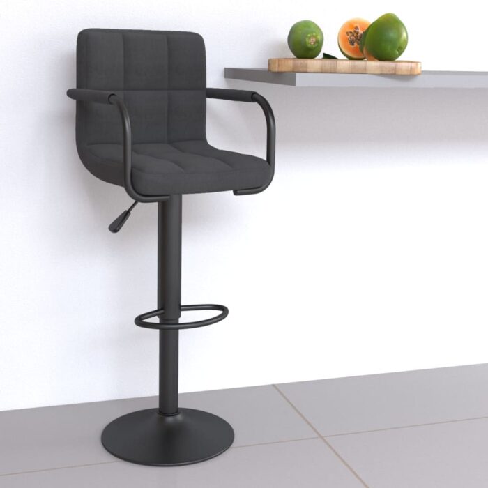 Tabouret de bar Gris foncé Tissu – Image 1