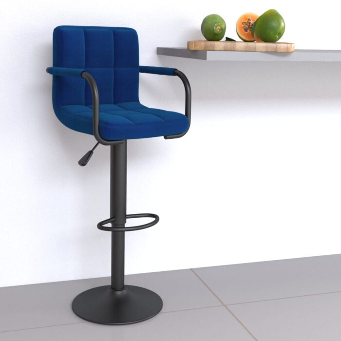 Tabouret de bar Bleu Tissu – Image 1
