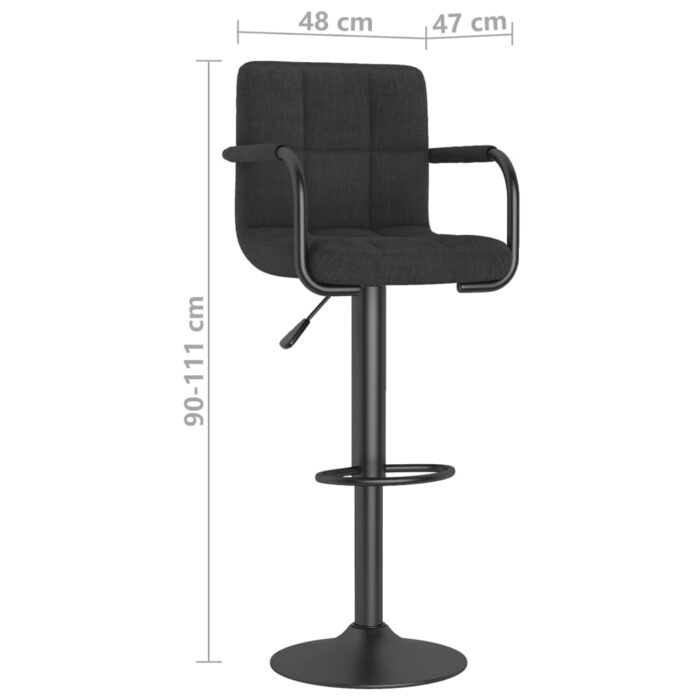 Tabouret de bar Noir Tissu – Image 7