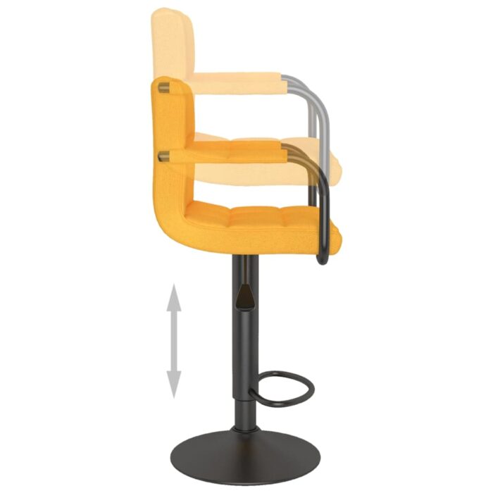 Tabouret de bar Jaune moutarde Tissu – Image 5