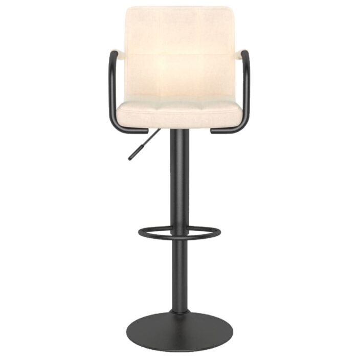 Tabourets de bar lot de 2 crème tissu – Image 3